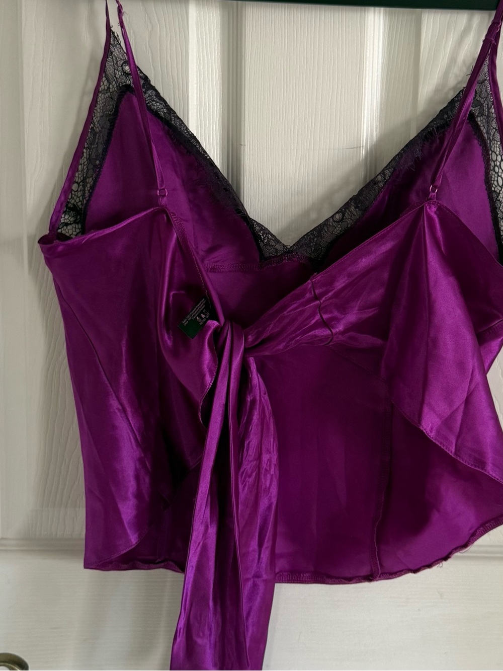 Satin & Lace Open Back Tank - Picture 3 of 5